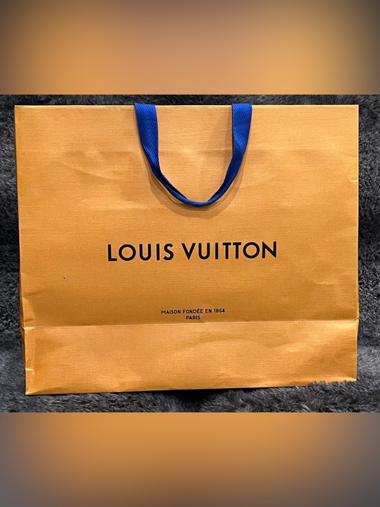 Louis Vuitton Handbags - Authentic Louis Vuitton Orange Shopping Bag with Blue Ribbon Handles